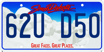 SD license plate 62UD50