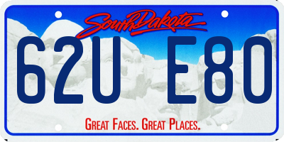 SD license plate 62UE80