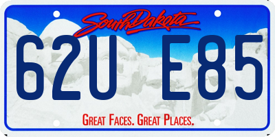 SD license plate 62UE85