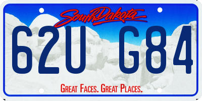 SD license plate 62UG84