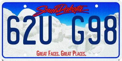 SD license plate 62UG98