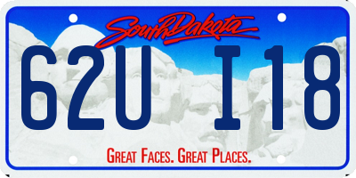 SD license plate 62UI18
