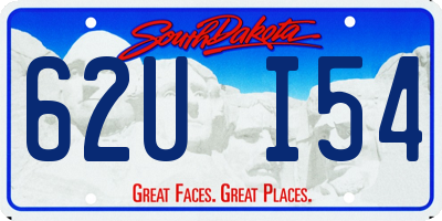SD license plate 62UI54