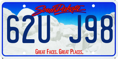 SD license plate 62UJ98