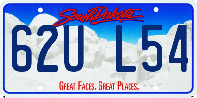 SD license plate 62UL54