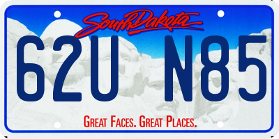 SD license plate 62UN85