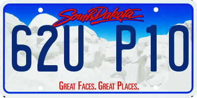 SD license plate 62UP10