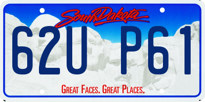 SD license plate 62UP61