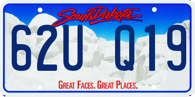 SD license plate 62UQ19