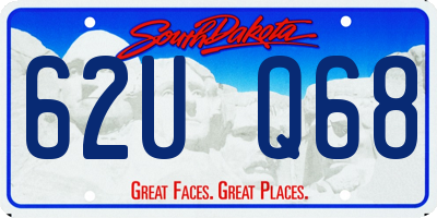 SD license plate 62UQ68