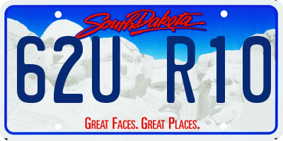 SD license plate 62UR10