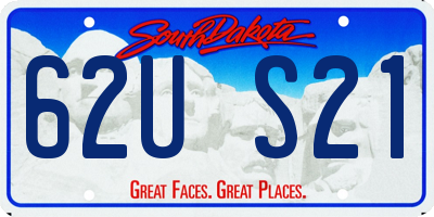 SD license plate 62US21