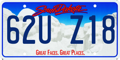 SD license plate 62UZ18