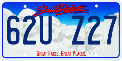 SD license plate 62UZ27