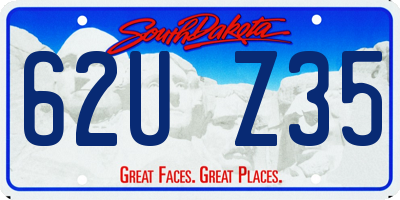 SD license plate 62UZ35