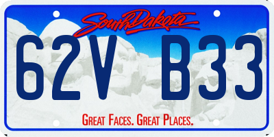 SD license plate 62VB33