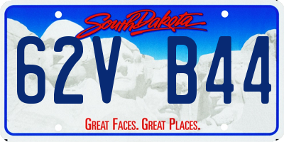 SD license plate 62VB44