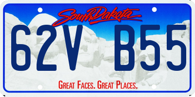 SD license plate 62VB55