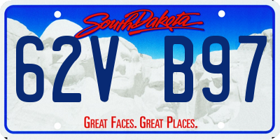 SD license plate 62VB97
