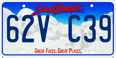 SD license plate 62VC39
