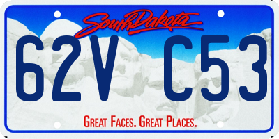 SD license plate 62VC53