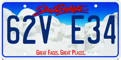 SD license plate 62VE34