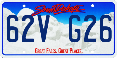 SD license plate 62VG26