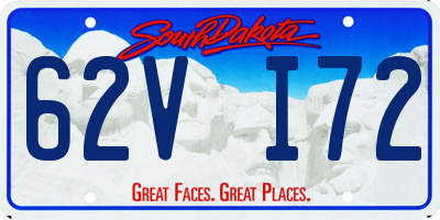 SD license plate 62VI72
