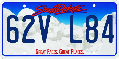SD license plate 62VL84