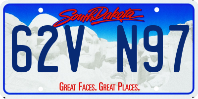 SD license plate 62VN97