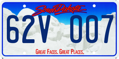 SD license plate 62VO07