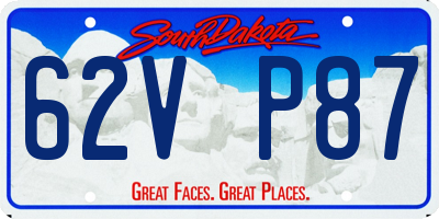 SD license plate 62VP87