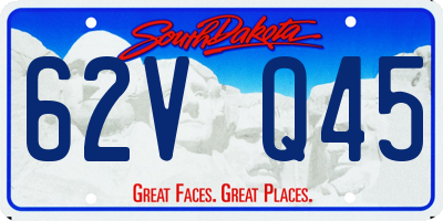 SD license plate 62VQ45