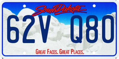 SD license plate 62VQ80