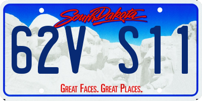 SD license plate 62VS11