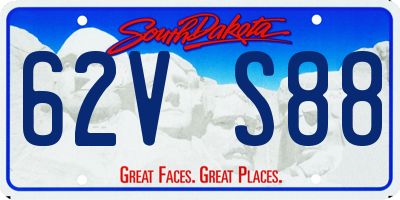SD license plate 62VS88
