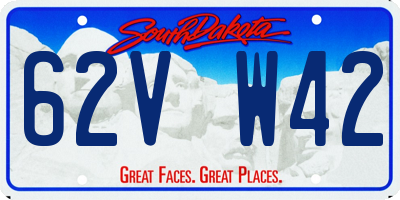 SD license plate 62VW42