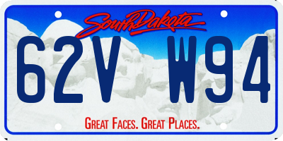 SD license plate 62VW94
