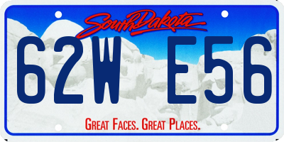 SD license plate 62WE56
