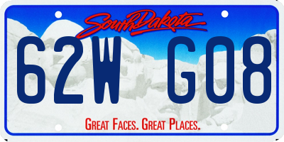 SD license plate 62WG08