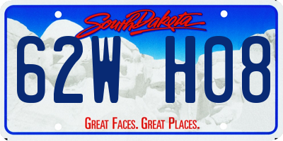 SD license plate 62WH08