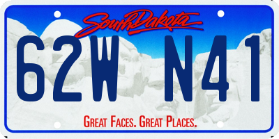 SD license plate 62WN41