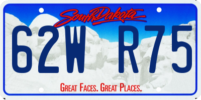SD license plate 62WR75