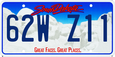 SD license plate 62WZ11