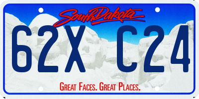 SD license plate 62XC24