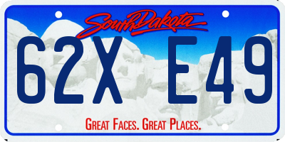 SD license plate 62XE49