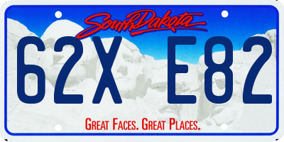 SD license plate 62XE82