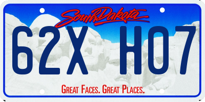 SD license plate 62XH07