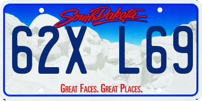 SD license plate 62XL69