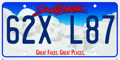 SD license plate 62XL87
